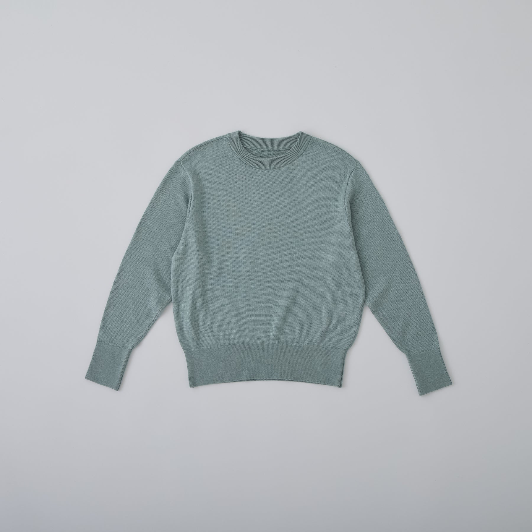起毛シルクニット クルーネックプルオーバー, セージ