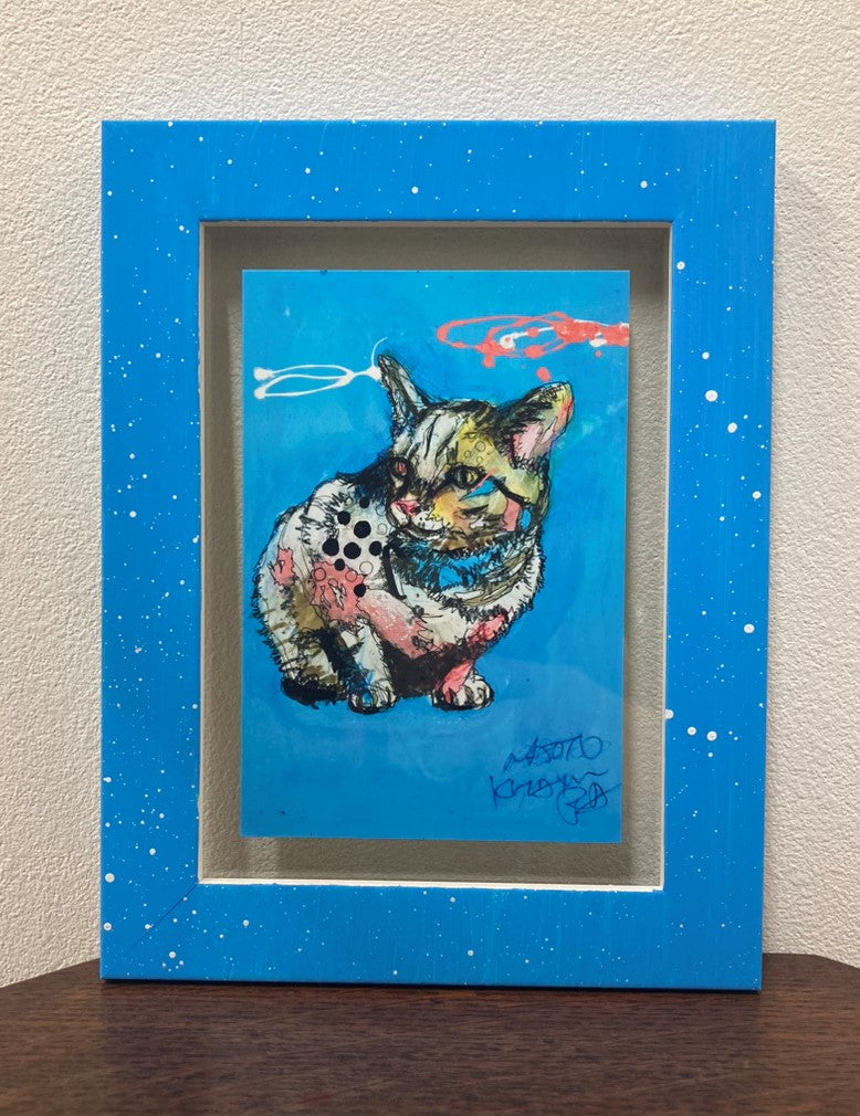 sold※【北村直登】オリジナルペイントフレーム 猫 ブルー – MSQUARE