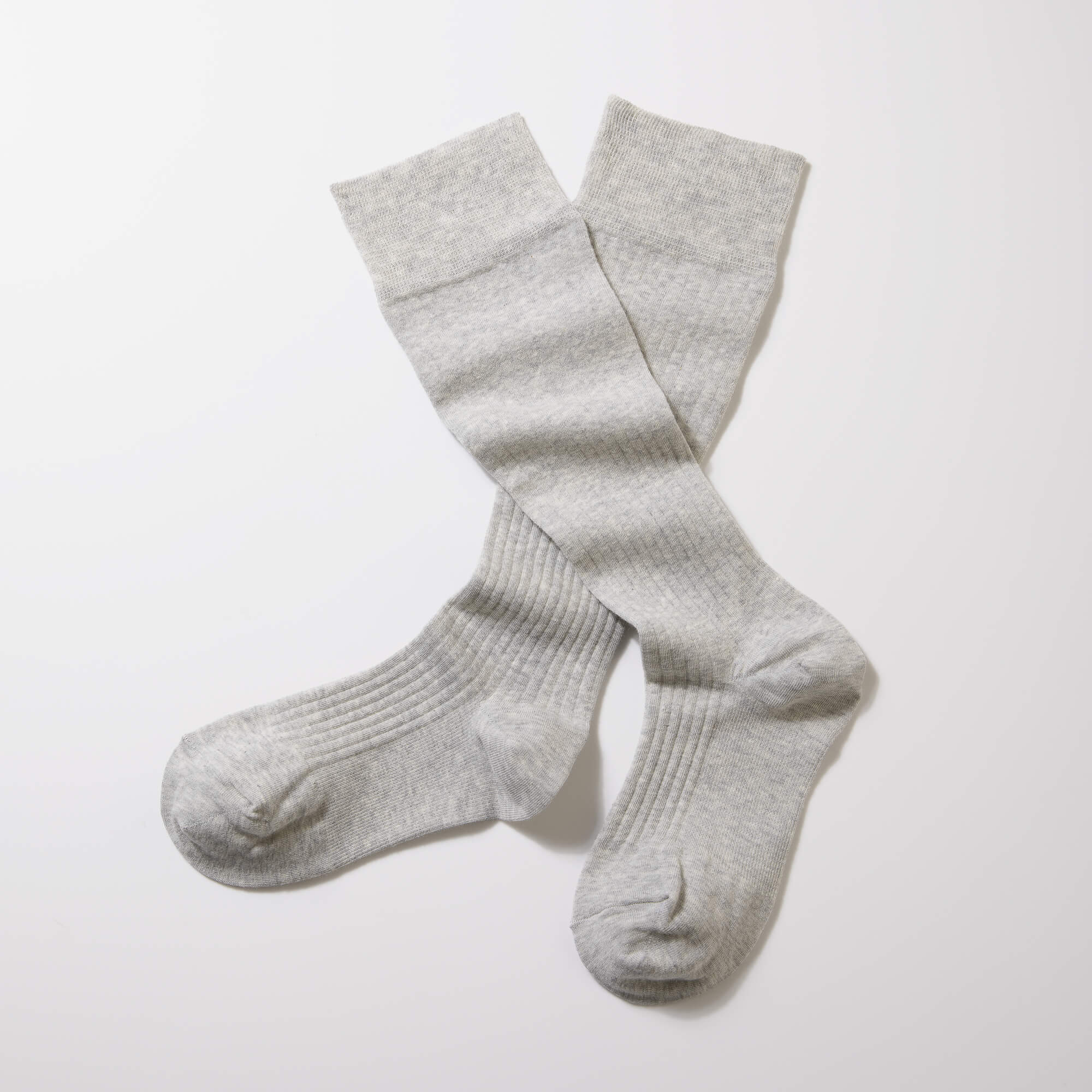 MAEÉ コンプレッションソックス（コットンリブタイプ）ライトグレー