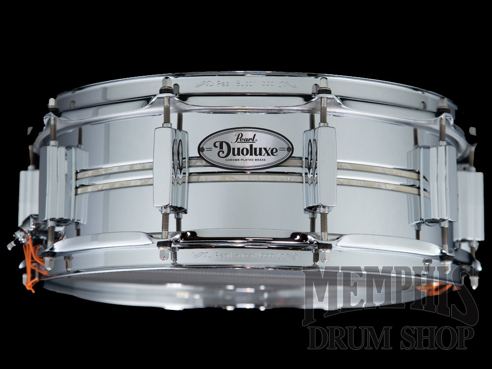 Pearl 14x5 Duoluxe Chrome Over Brass Snare Drum (DUX1450BR405