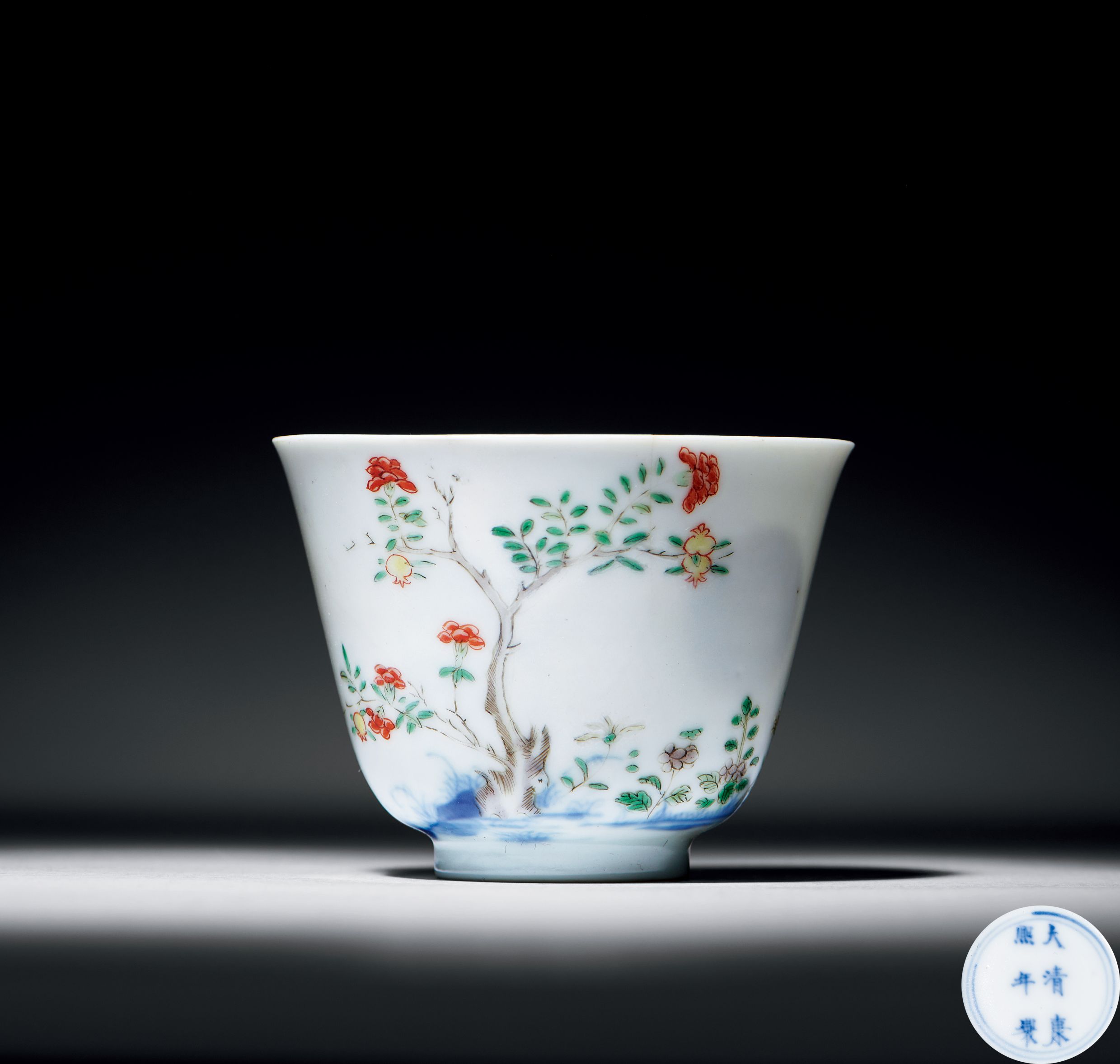 唐物 【流】中国古玩 大清康煕年製銘 辰砂花瓶 古美術品