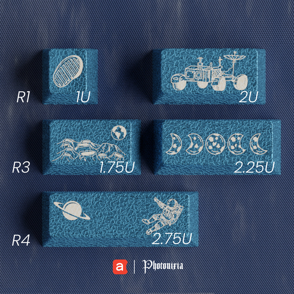 Awekeys Moon Landing Full Metal Keycaps Set - Novelties Pack