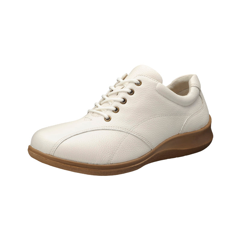 アキレス・ソルボ C 533 白｜牛革3Eファスナー付きシューズ｜撥水