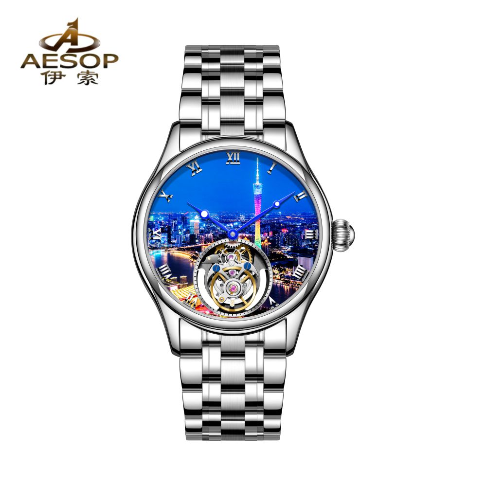 Aesop 7076 Guangzhou Tower Tourbillon Watch Waterproof 30m