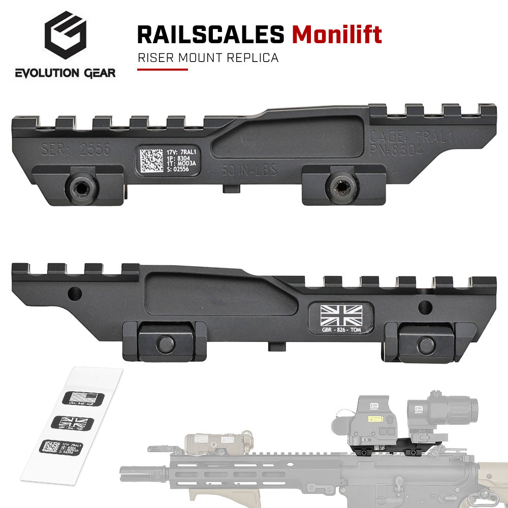 Evolution Gear 製 】20mmレール 対応 RAILSCALES Monolift ライザー