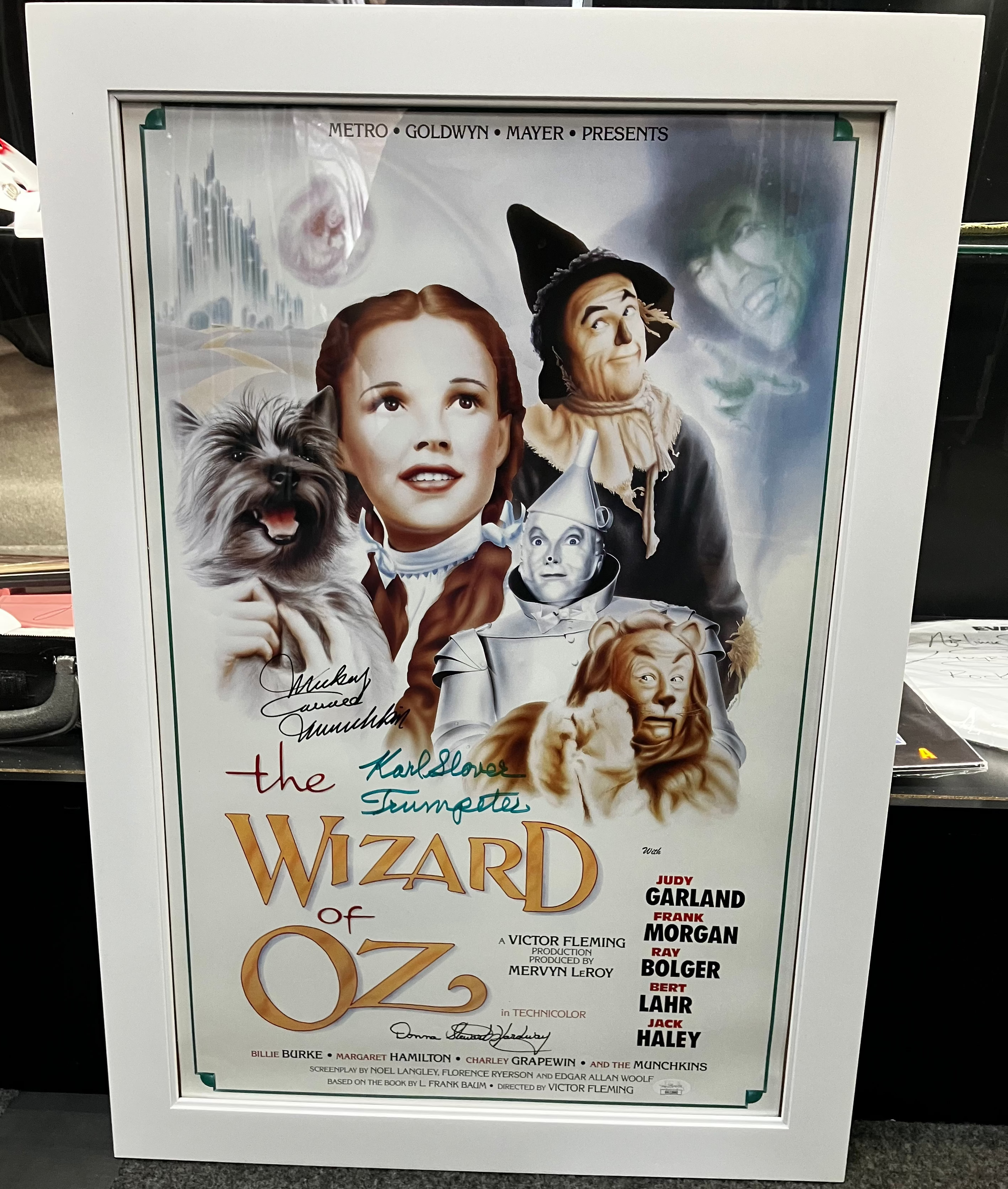 Wizard of Oz Framed Movie Poster 16x24 Autographed by Mickey