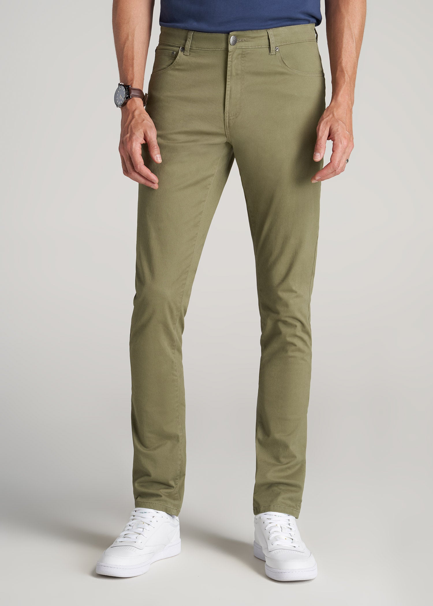 Inseam of Pants: Men's Tall Five Pocket Fatigue Green Pant