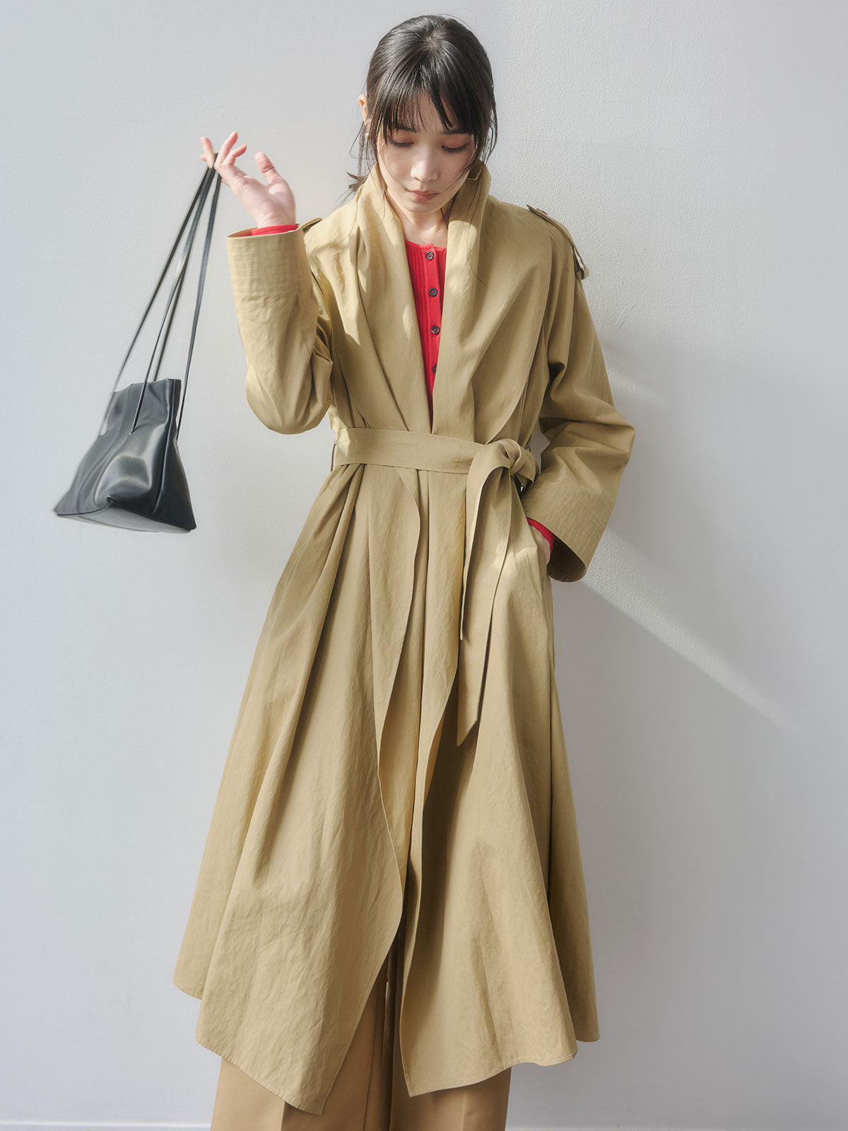 ボリュームショールカラーコート