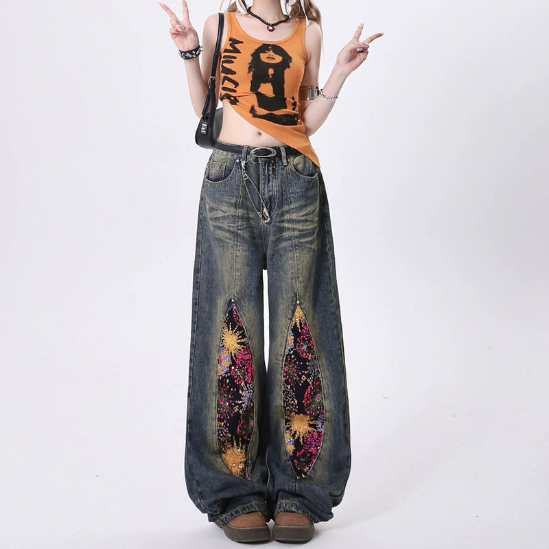 Celestial Magic Wide Leg Jeans | BOOGZEL CLOTHING – Boogzel Clothing