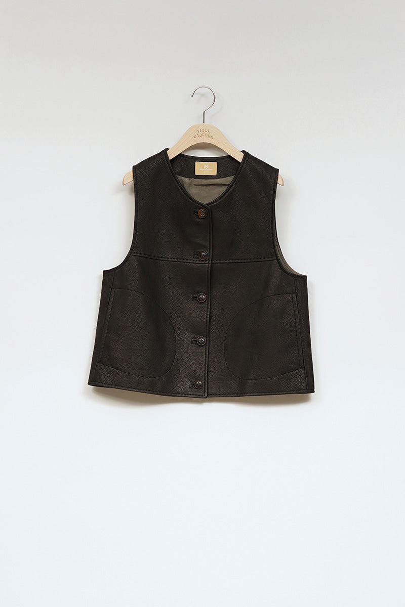 ナイジェル・ケーボン】WOMAN / レザージャーキンベスト / LEATHER