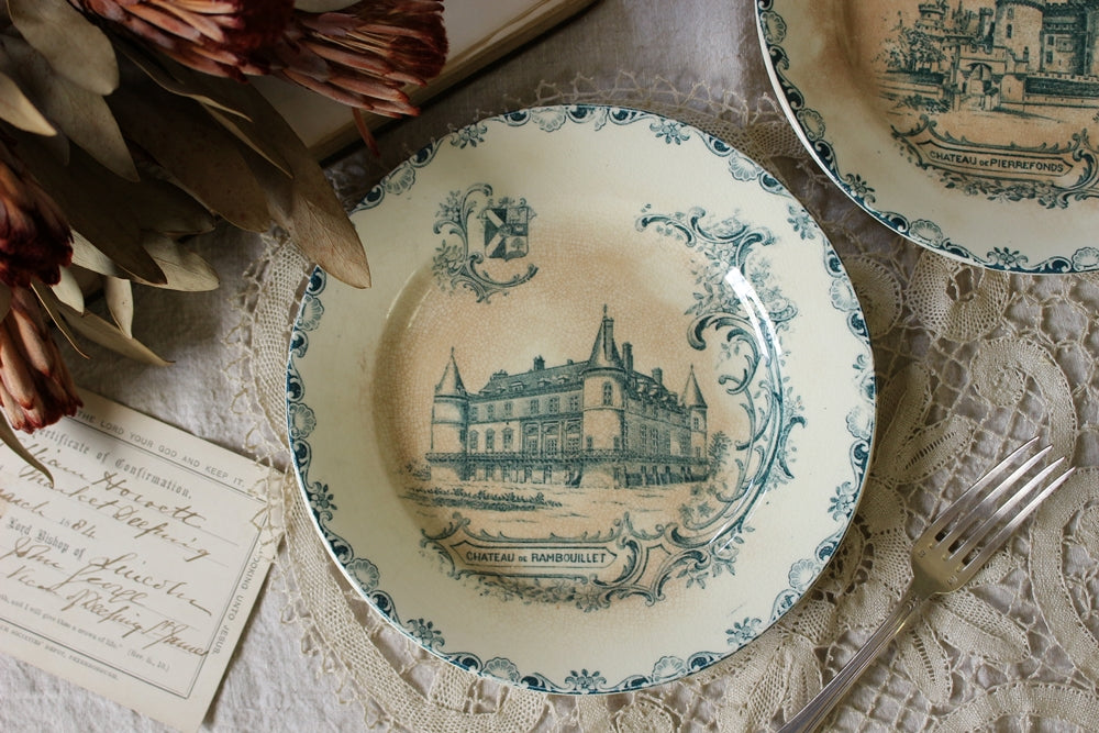 クレールフォンテーヌ窯「CHATEAUX」シリーズ平皿（直径19cm