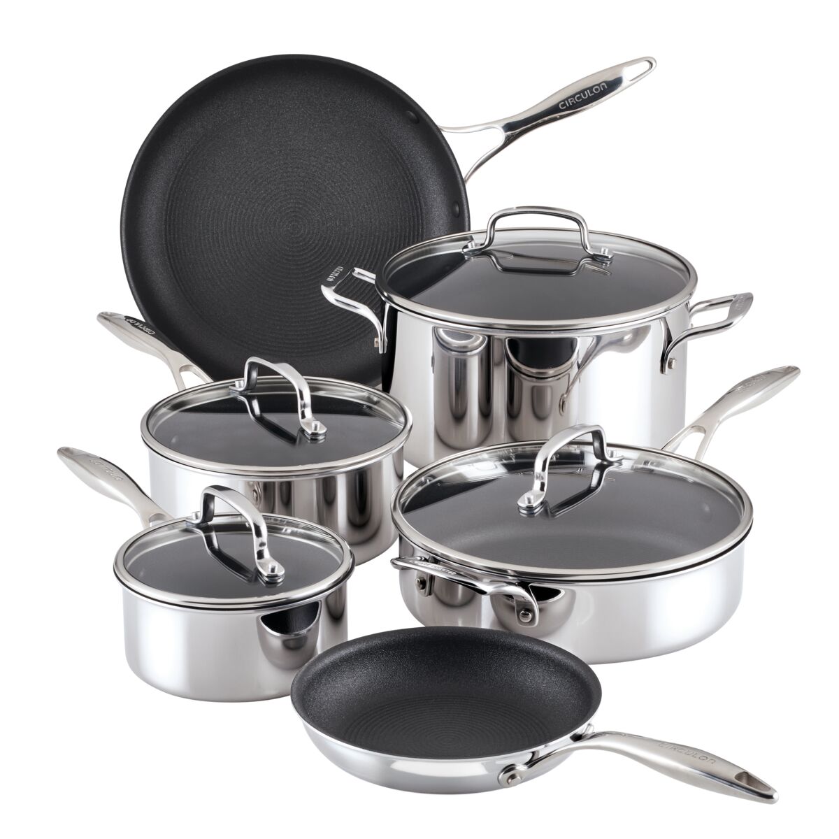 10-Piece ScratchDefense™ Clad Nonstick Cookware Set – Circulon