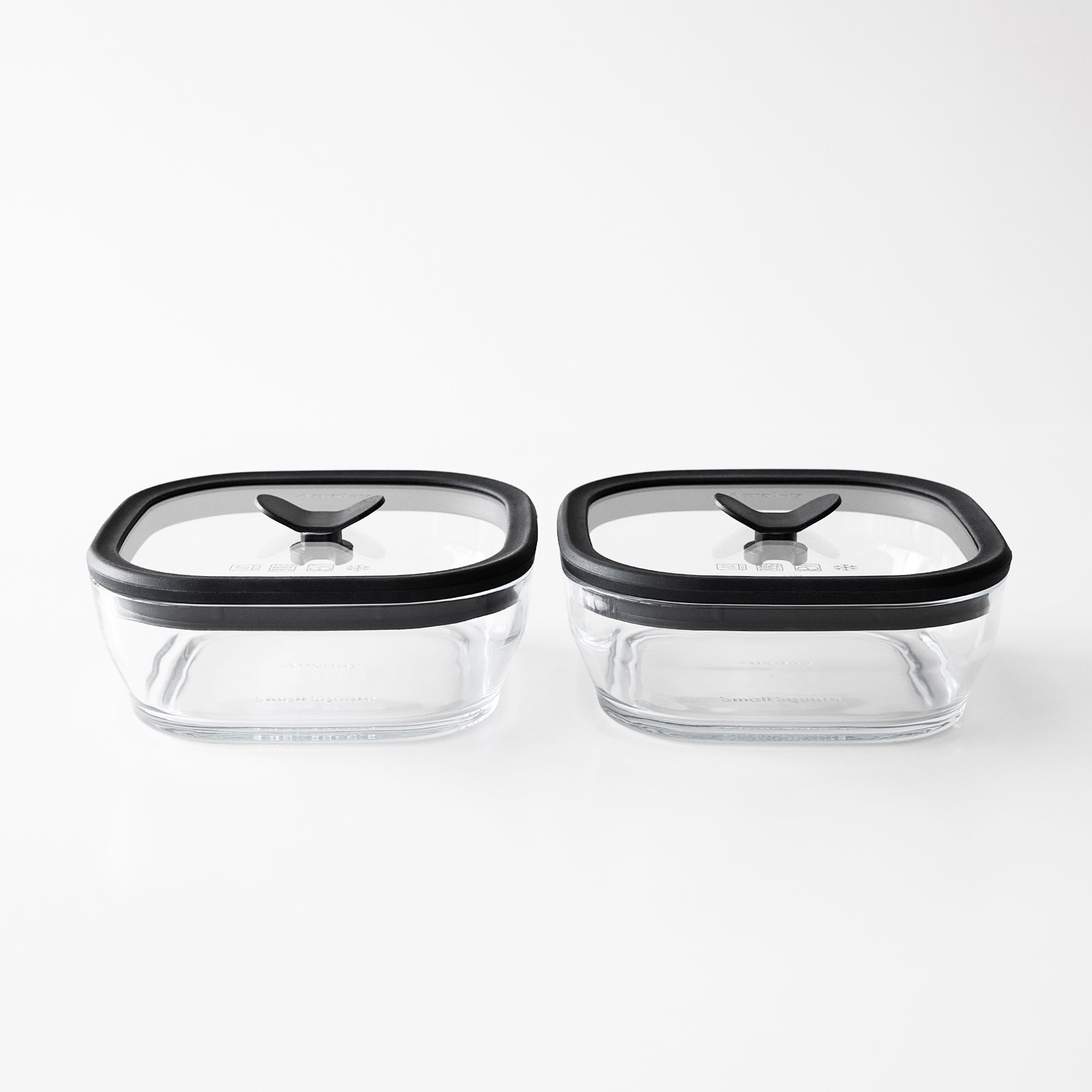 Anydayシースルー15cm2個セット ブラック | 電子レンジ調理器具