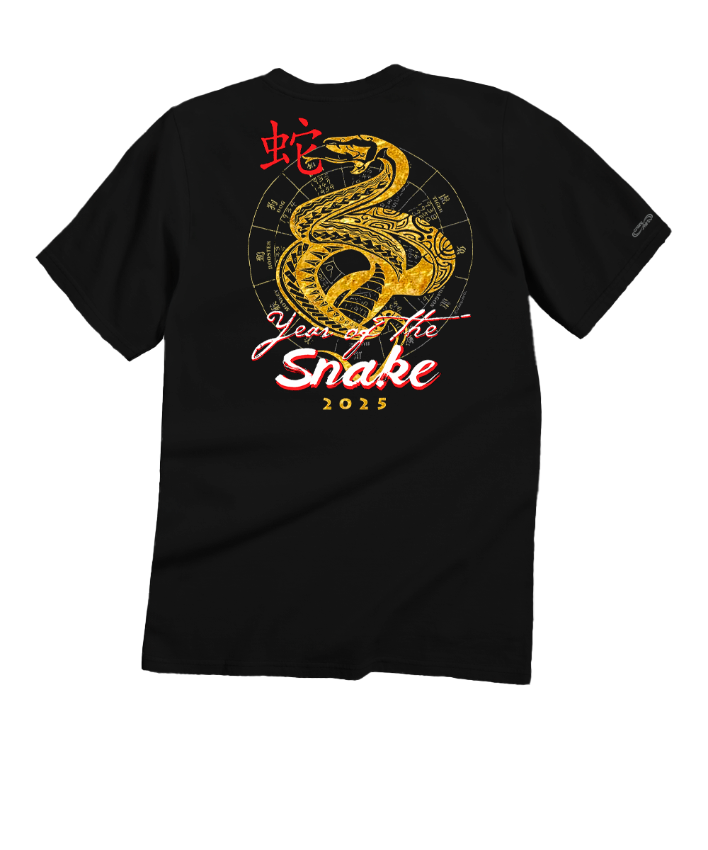 Year of the Snake 2025 T-Shirt | Men's Black Crewneck