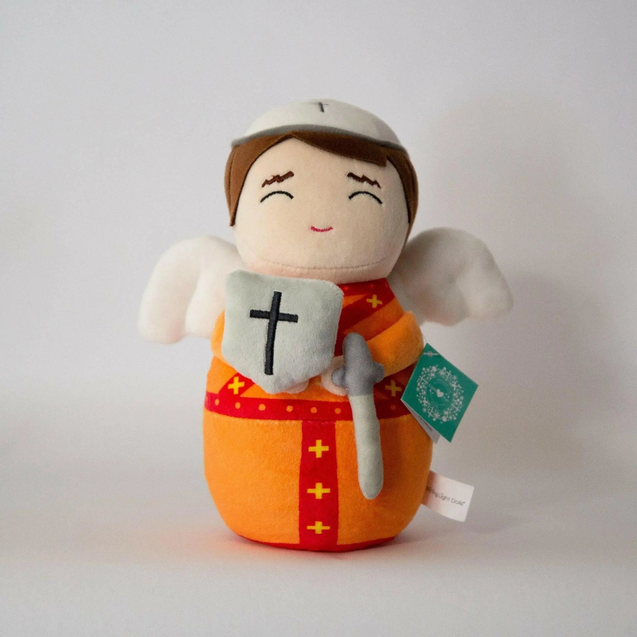 Shining Light Dolls Plush St. Michael The Archangel – Orange Robe