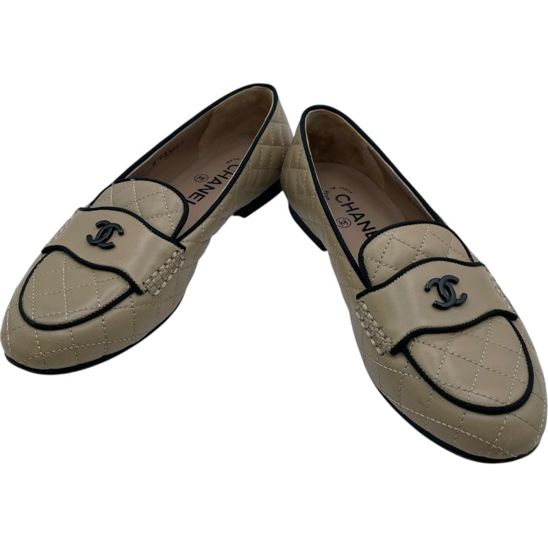 シャネル CHANEL ココマークマトラッセローファー G33861 ベージュ