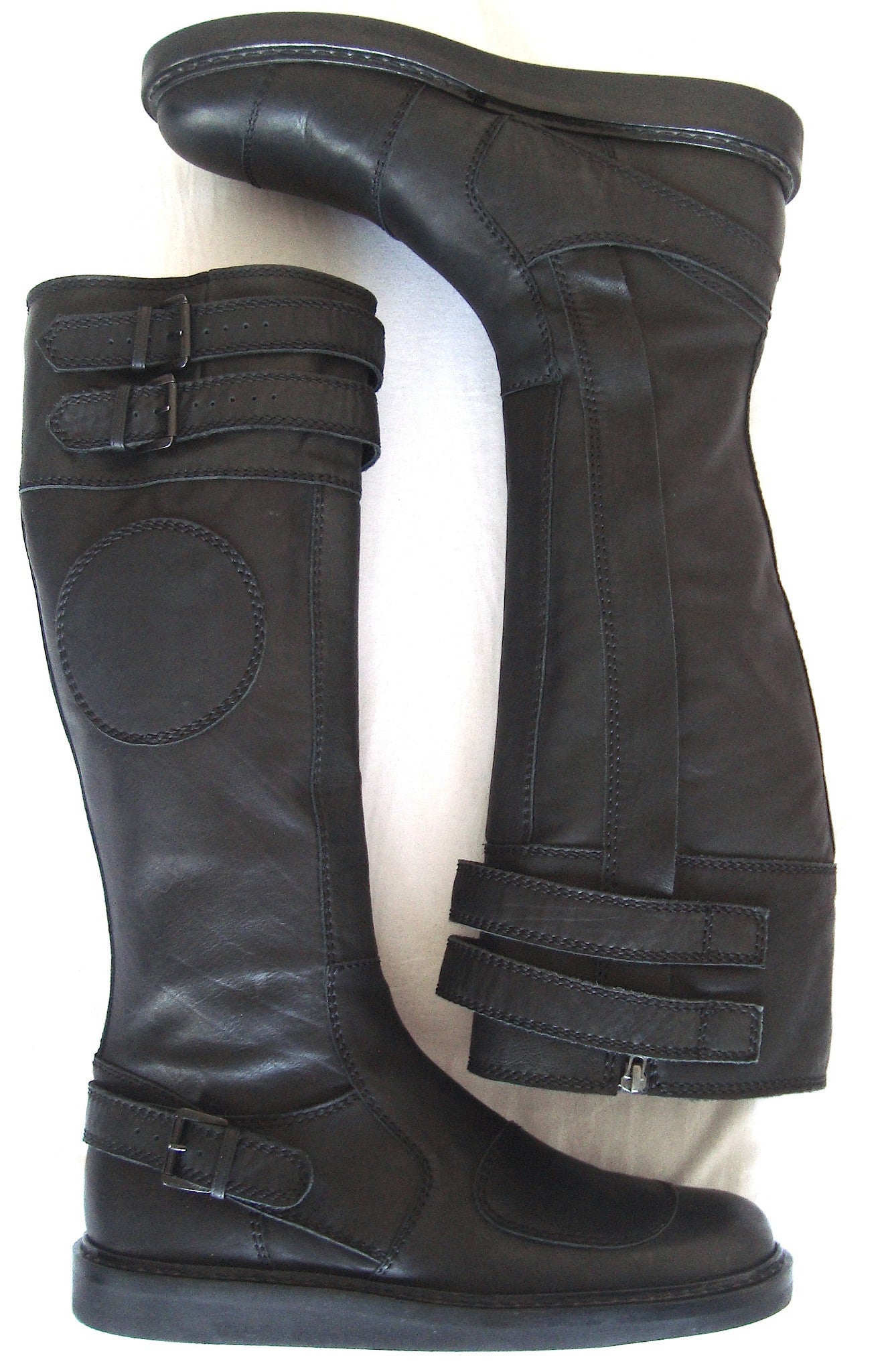 Ann Demeulemeester 2011 Washed Calf Leather Biker Boots – ENDYMA