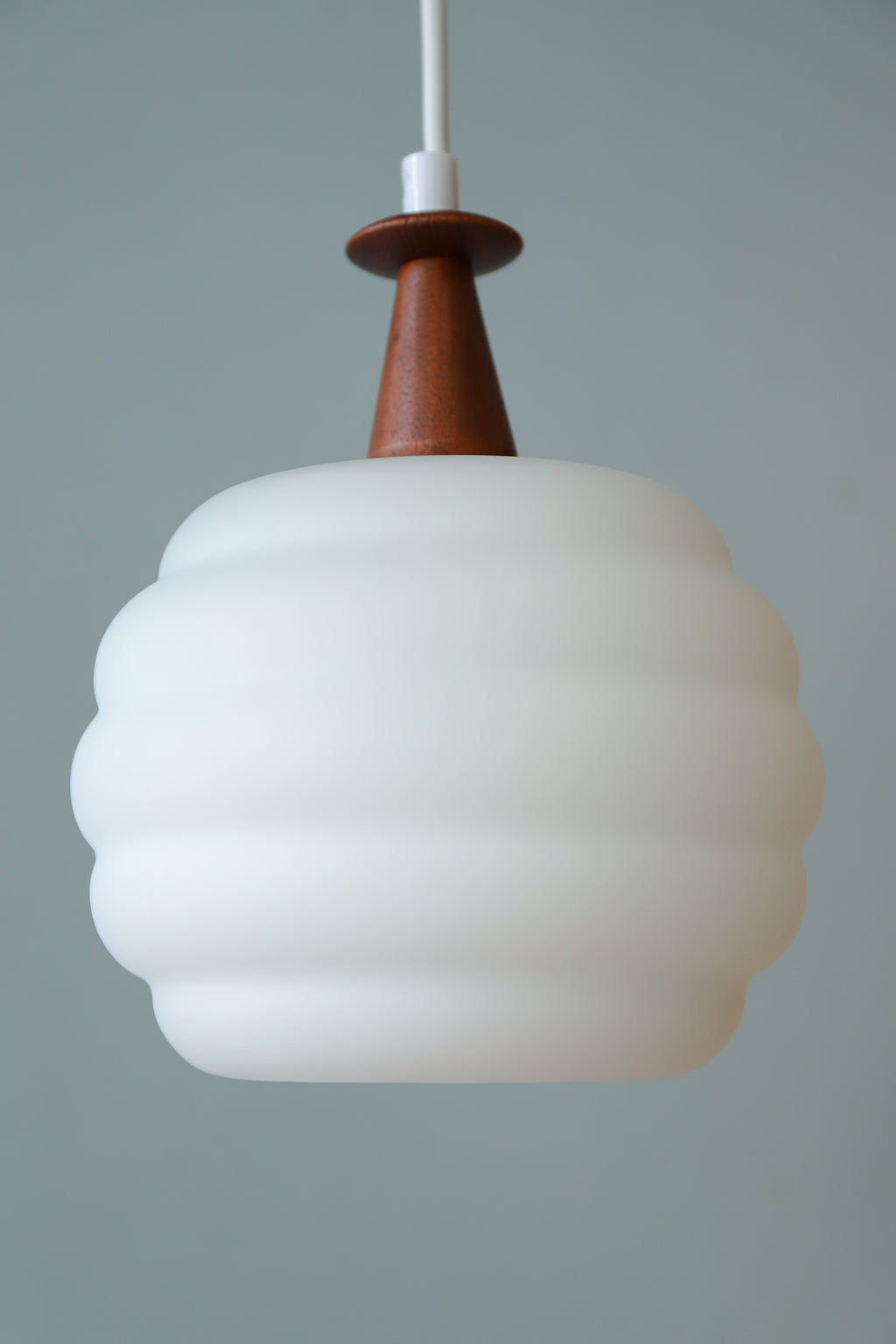 デンマークヴィンテージ ペンダントライト ガラス チーク材/Danish