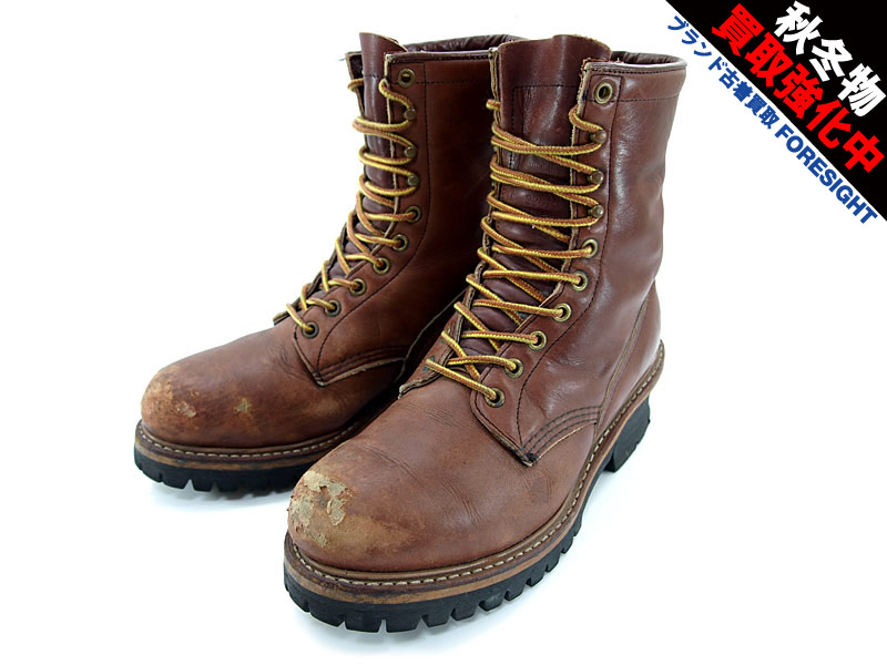 RED WING '4418 / LOGGER'ロガーブーツ PT91 茶 ブラウン 8D 26 刺繍羽