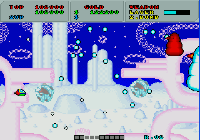 ファンタジーゾーン for X68000 (C)1986 セガ, (C)1989 電波新聞社