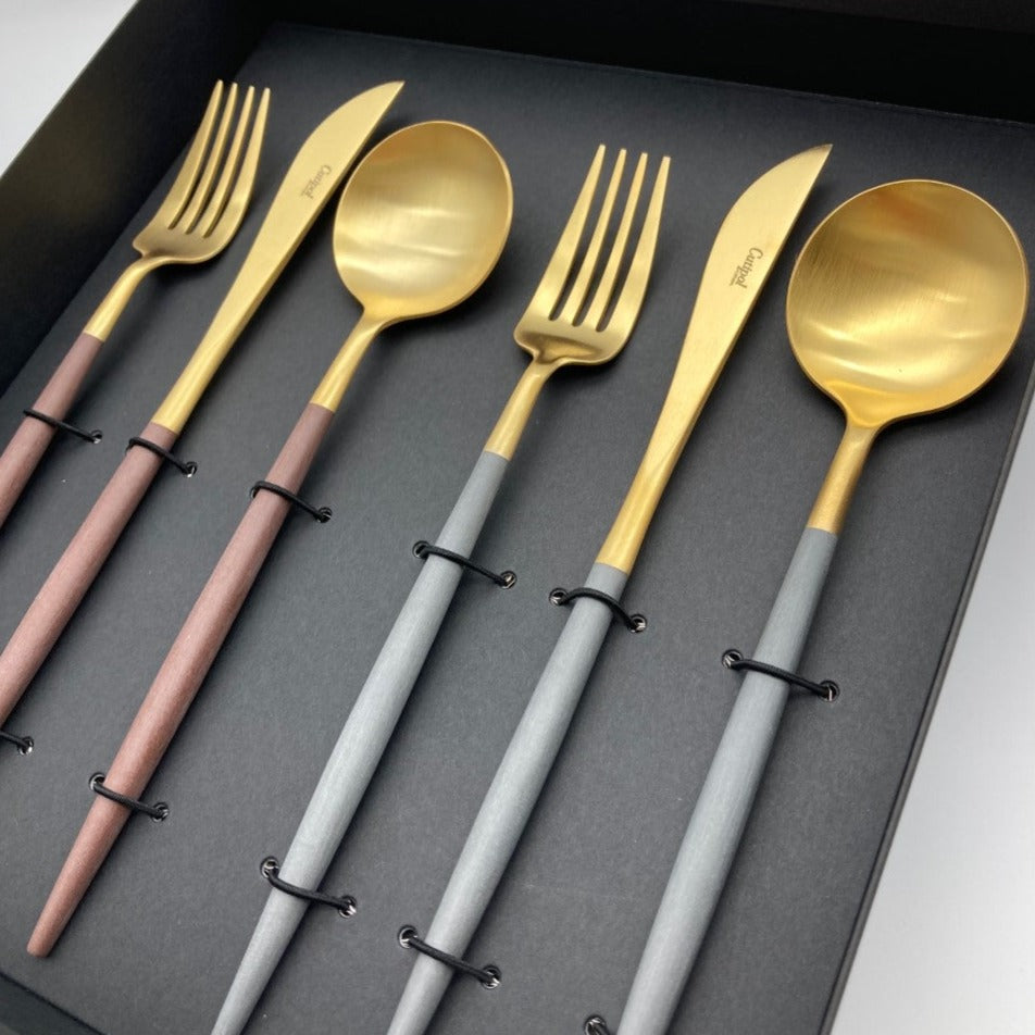 クチポール GOA（ゴア）/グレー・ブラウンゴールド/6本セット/ギフト