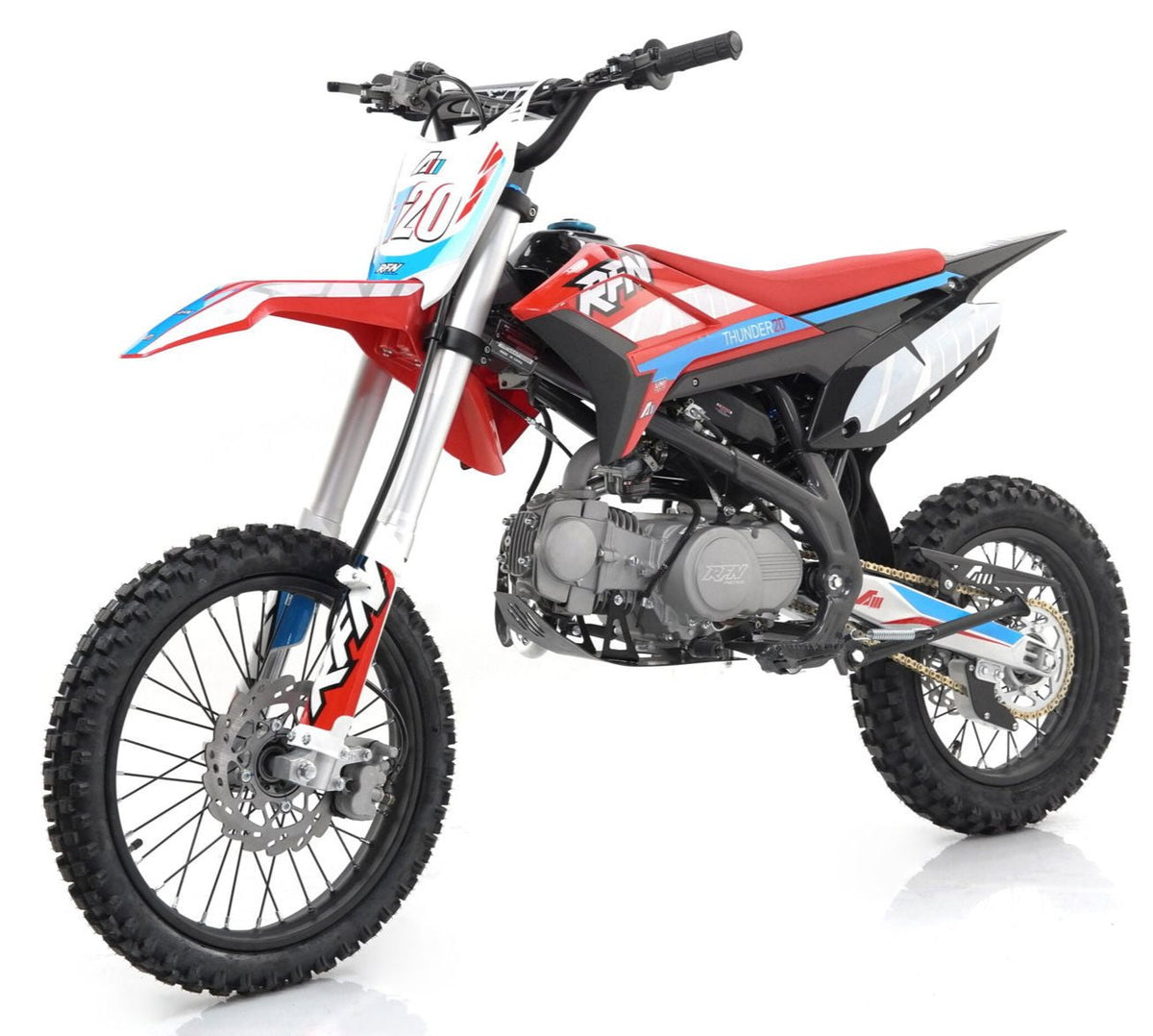 Apollo Thunder T20 125cc Dirt Bike, 4-Speed Manual, 17/14 inch