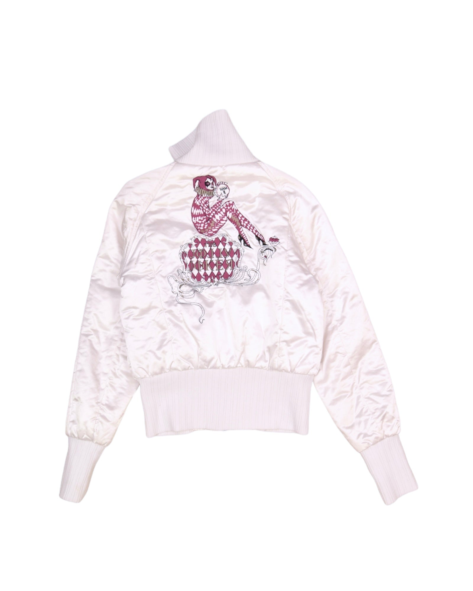 Y2K 00's Diesel Shiny White Jacket Embroidered Size S-M The Lucky