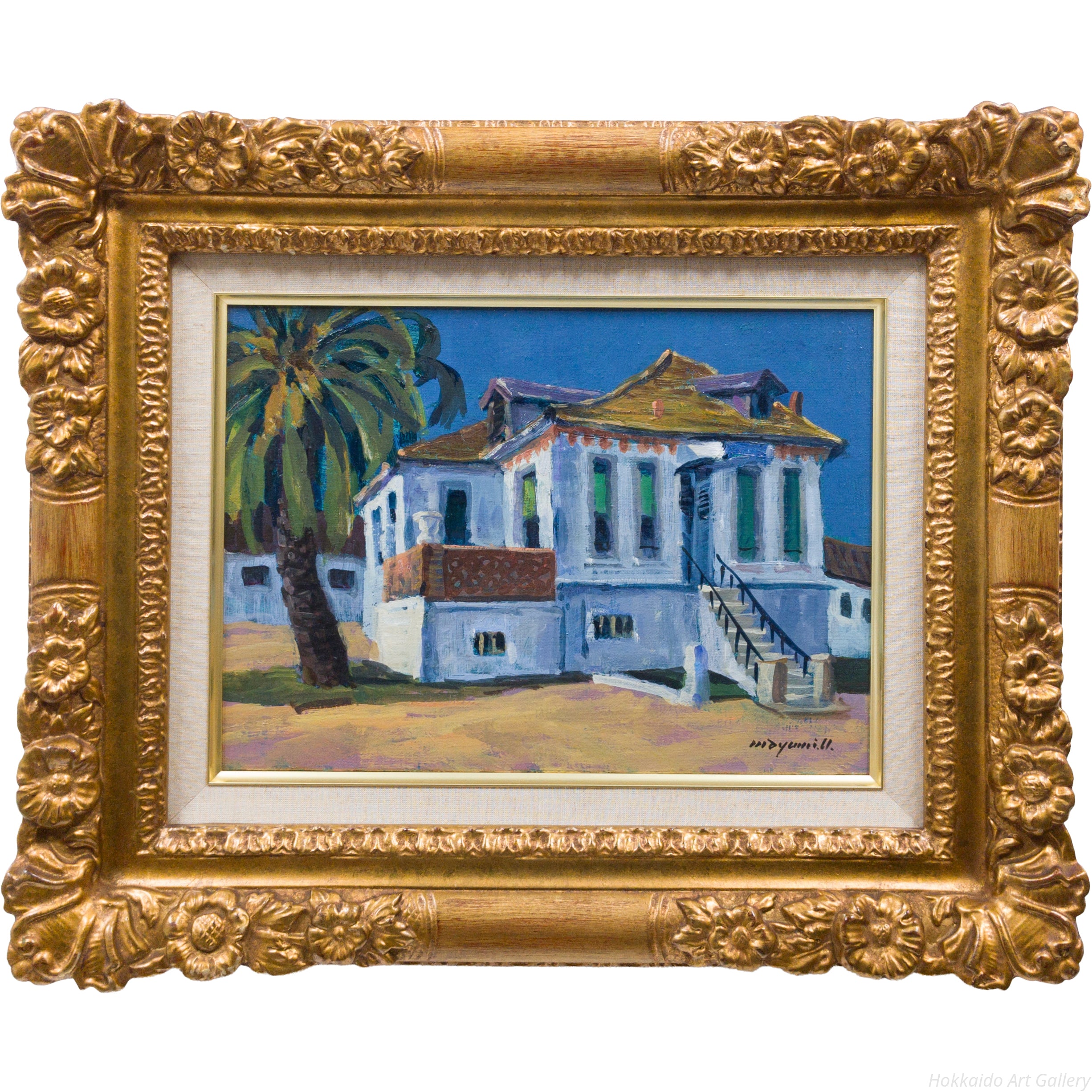 鵜沼真弓 『バレンシア・アルカンタラの白い家』 油彩画 - 北海道画廊