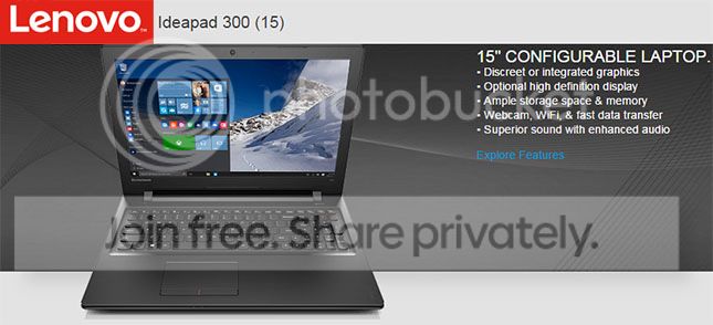 Lenovo IdeaPad 300-15ISK 80Q701AQPH 15.6-inch Core i7-6500U/8GB