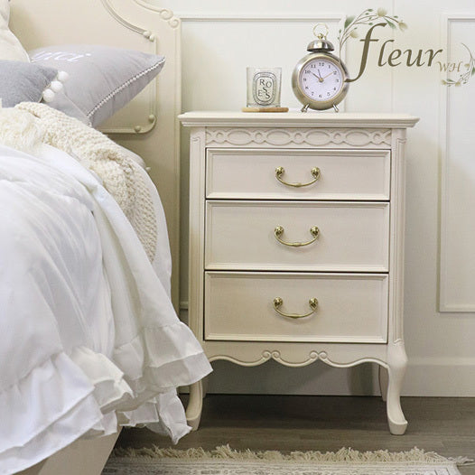サイドチェスト アンティークホワイト ナイトテーブル サイドテーブル