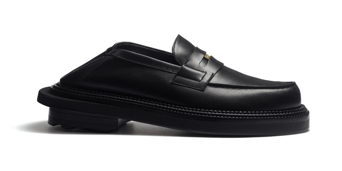 Black soft calf leather Loafer J.M. Weston x sacai