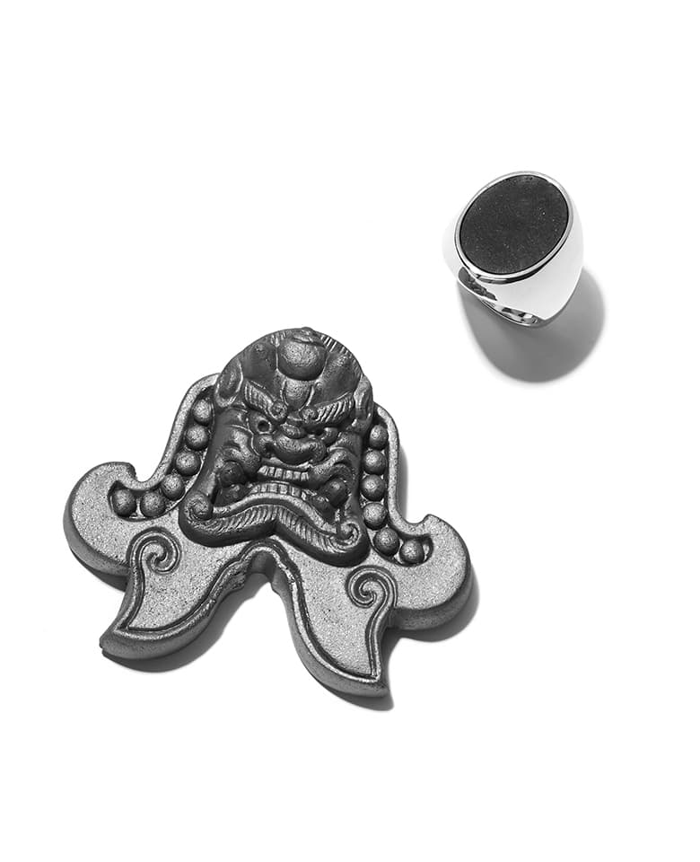 イッチ カワラ 14×19 オーバルリング + ミニ鬼瓦 – 買えるLEON