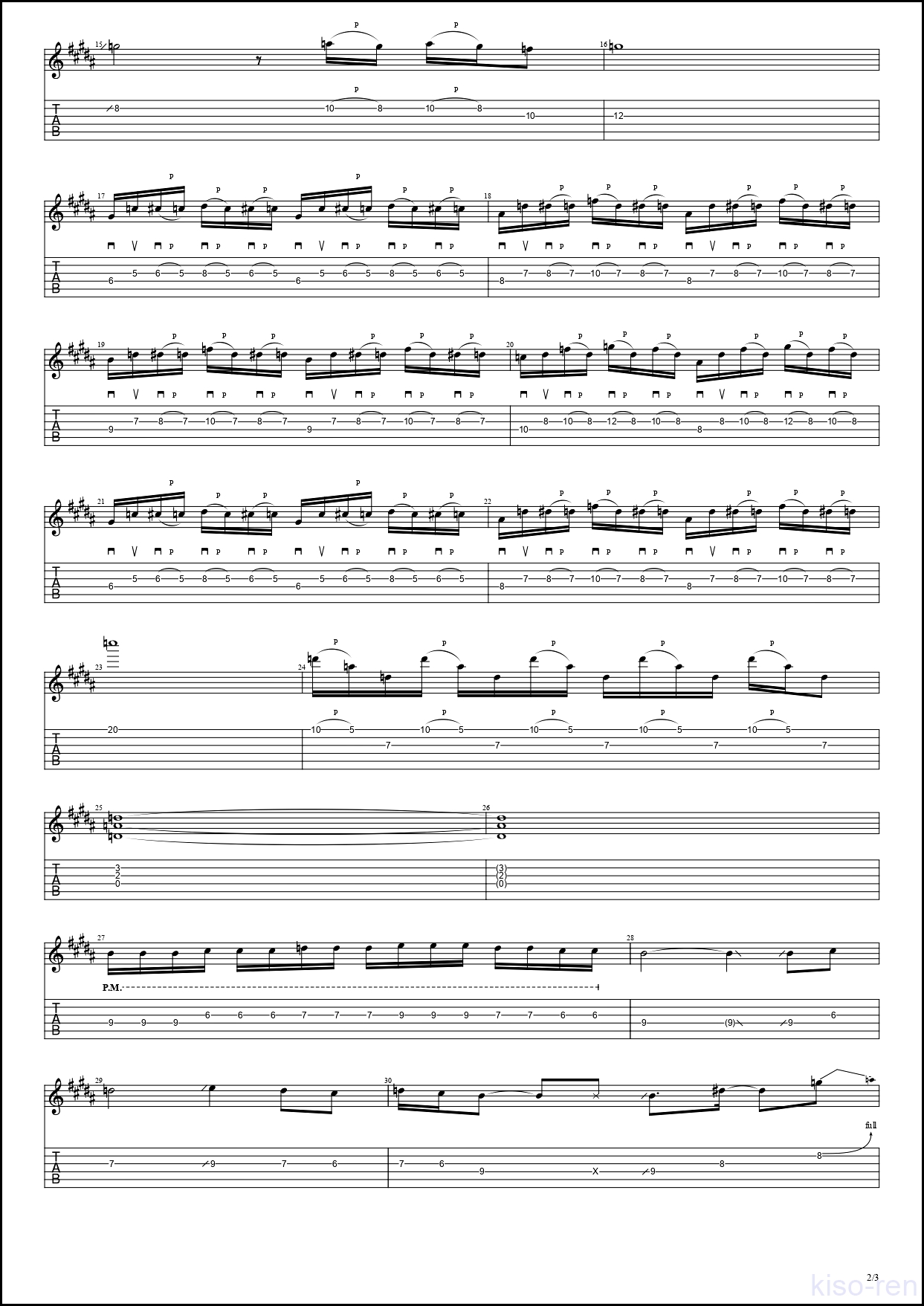 TAB】紅(Kurenai) / X JAPAN Guitar solo hide+Pataのギターソロの練習