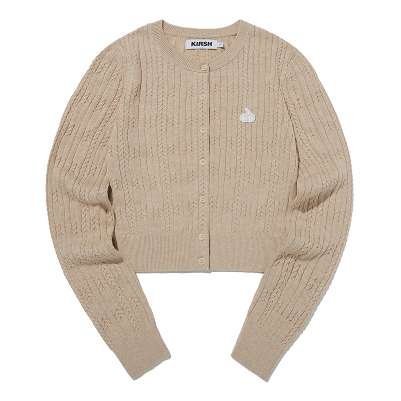 スモールチェリーケーブルクロップニットカーディガン【ベージュ】