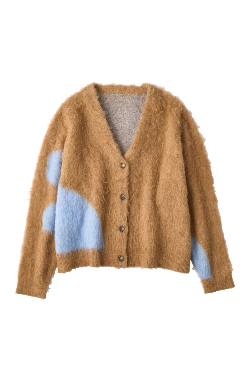 Vneck cardigan(unisex)/camel | KNUTH MARF