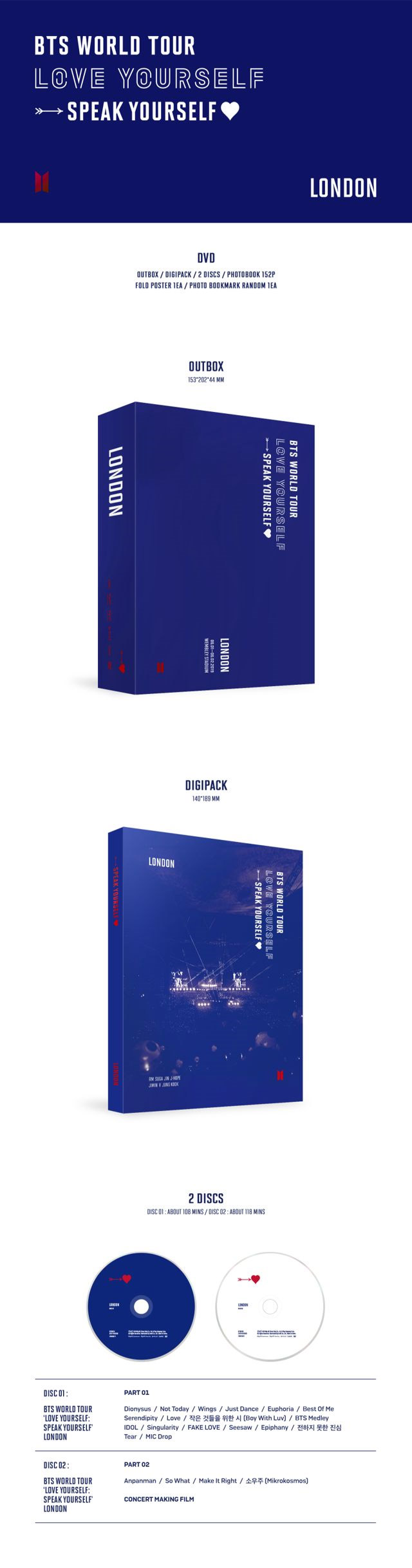 BTS World Tour Love Yourself - Speak Yourself London DVD – Choice
