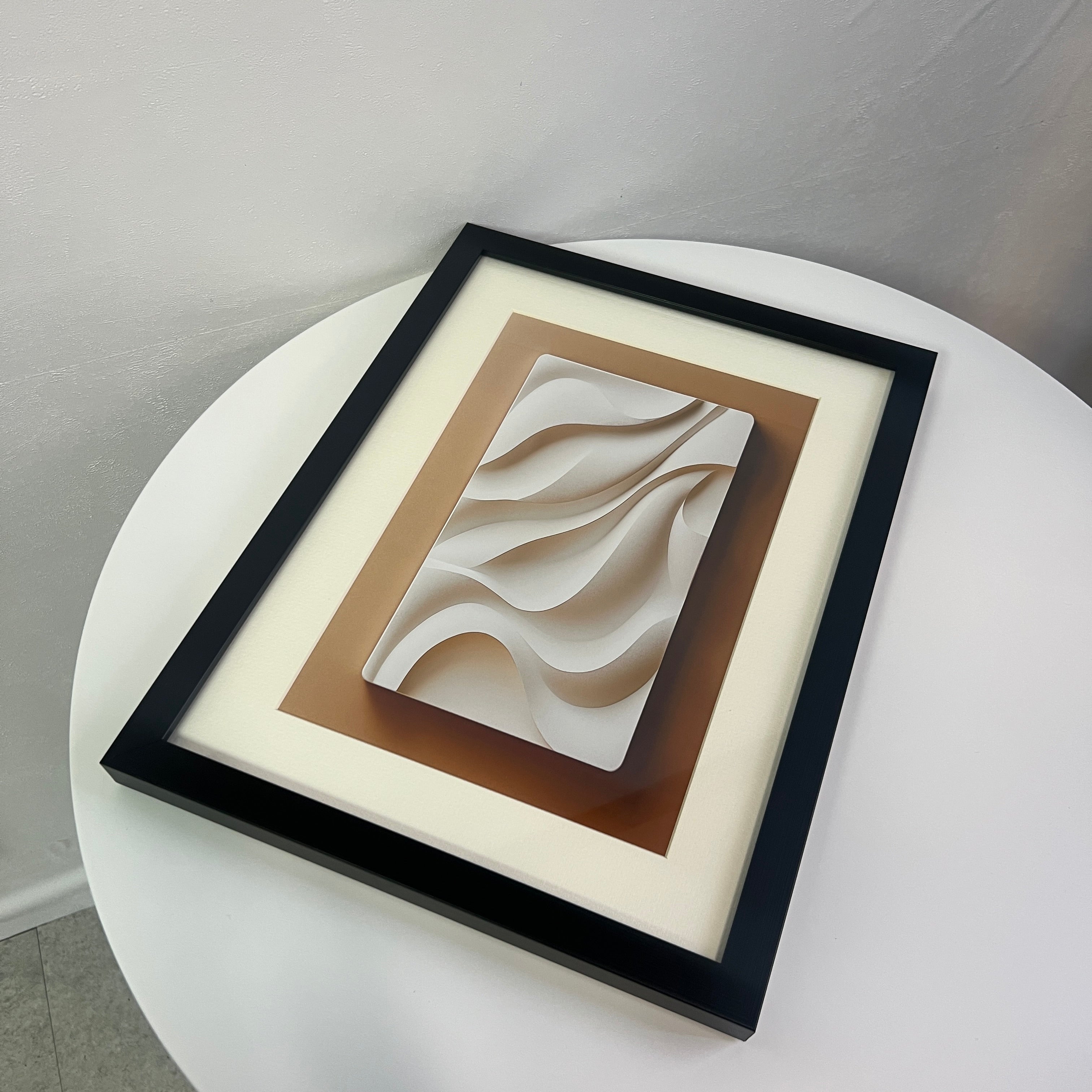 テクスチャーポスター＆フレームセット（白）躍動感あふれるアート