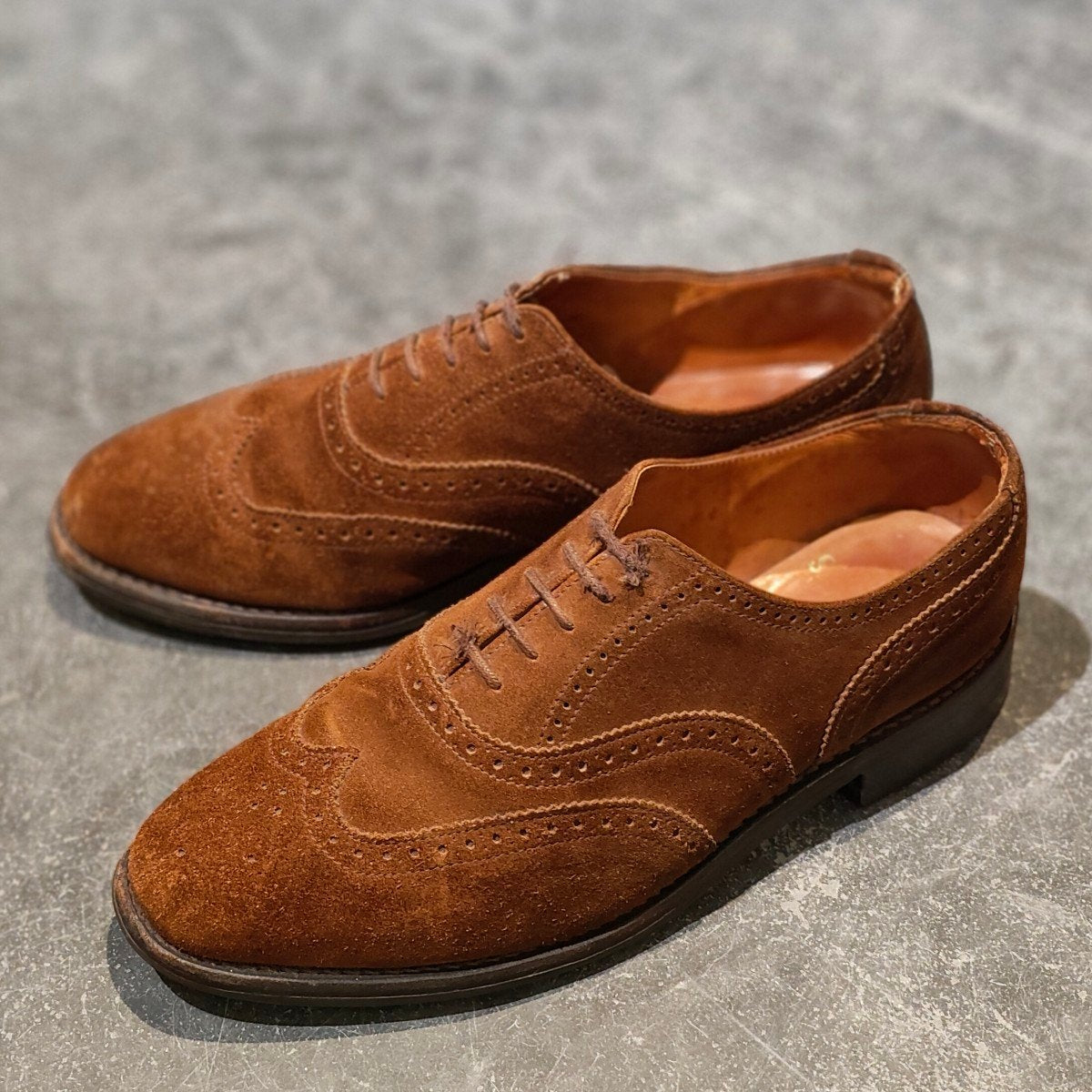 SANDERS】サンダース 4831 ウイングチップ 8212SS スエード ブラウン