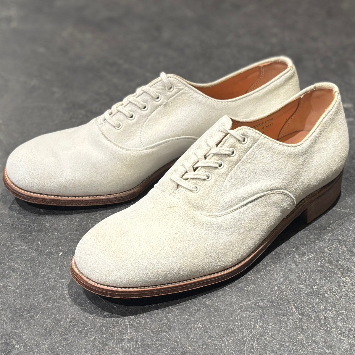 SANDERS】サンダース ホワイトバックス 70年代 プレーントゥ スエード