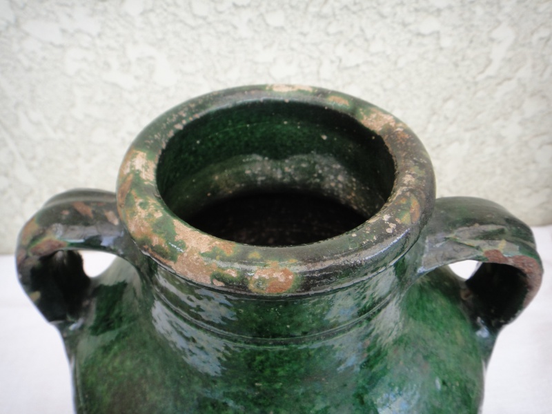 ○南欧の緑釉陶器：壺 | Le midi 南フランスの古道具