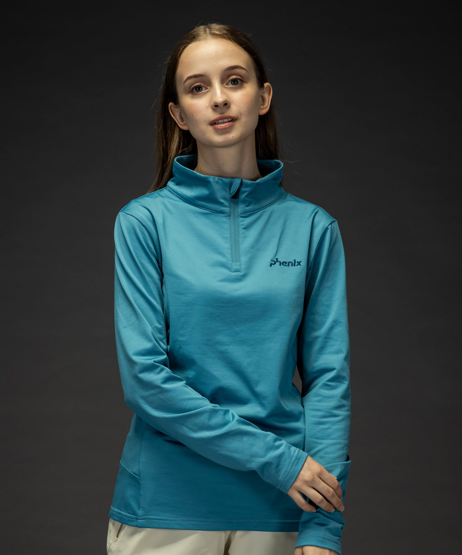 WOMENS】Basic Set-in Sleeve 1/2 Zip Tee ベーシックセットイン