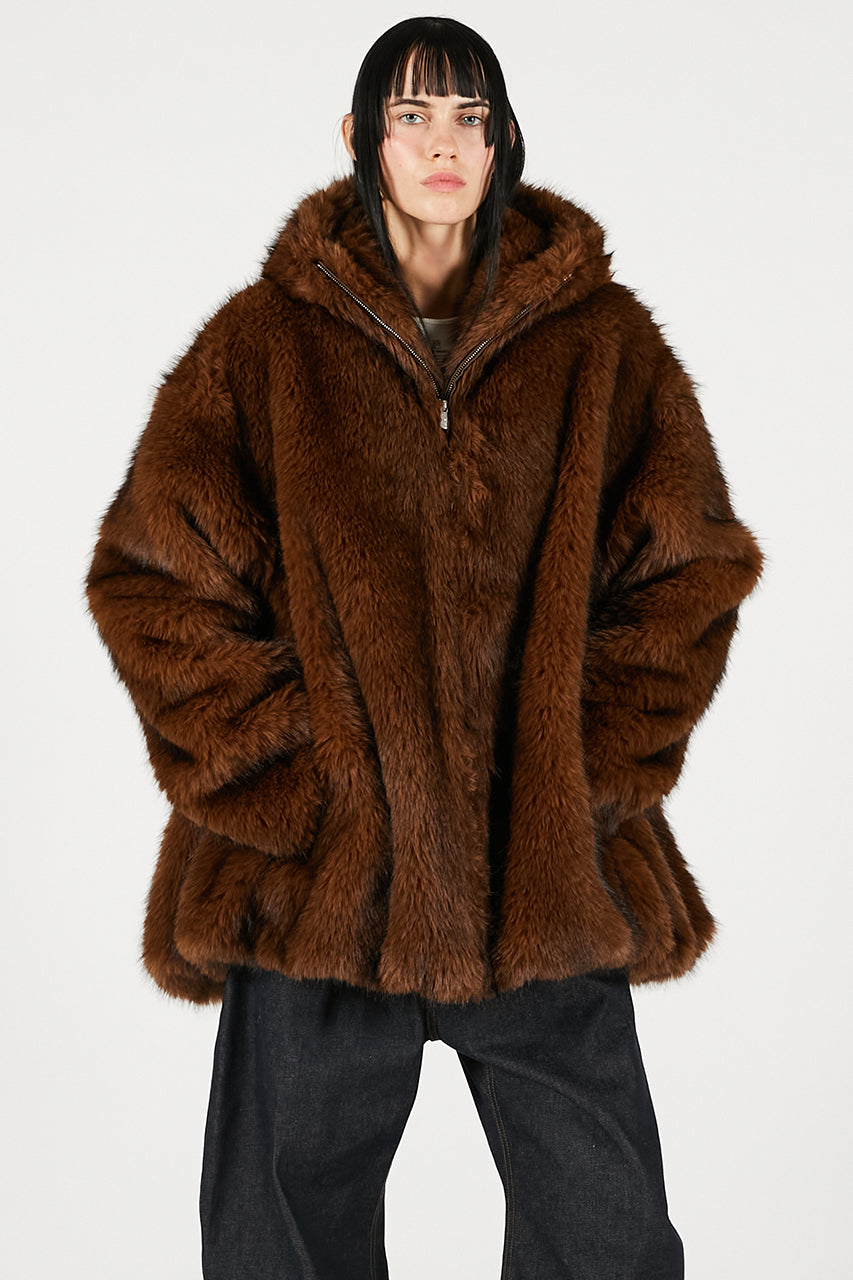 Fake Fur Hooded Hoodie
