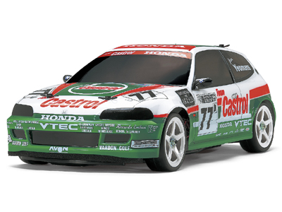 タミヤ 1/10RC カストロール Honda シビックVTi (FF-03シャーシ)