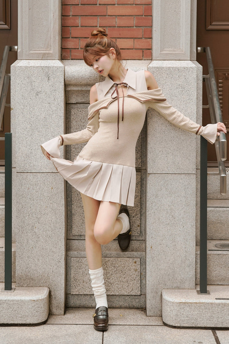 ビジュープレッピーカットショルダーワンピース – Randy