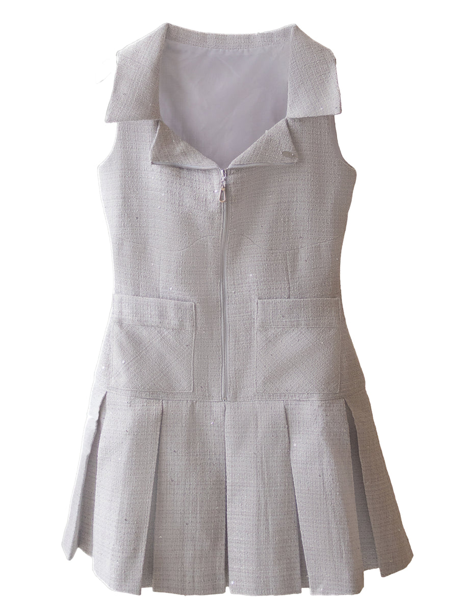 シャイニーツイードジップワンピース – Randy