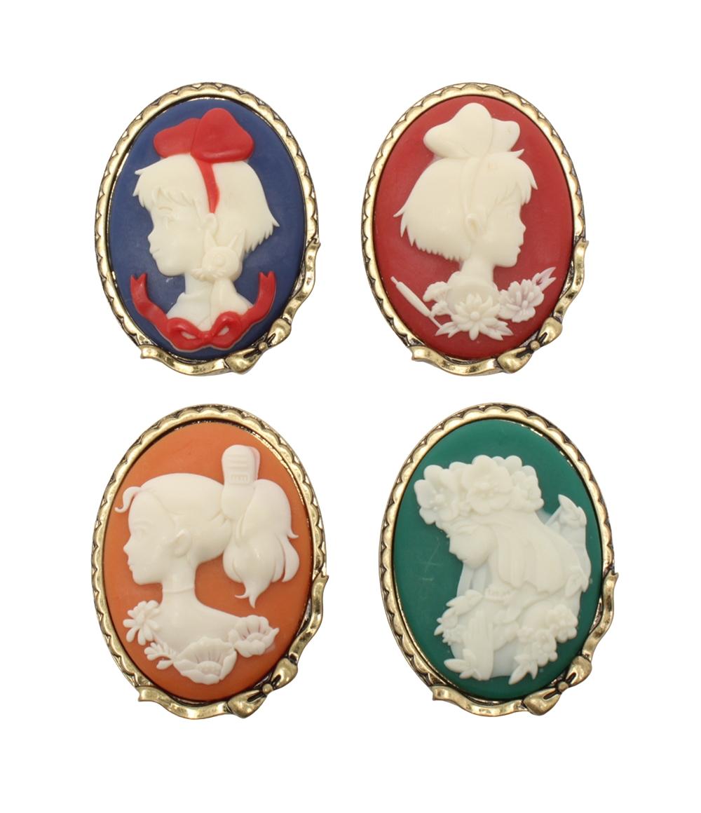 Studio Ghibli ブローチ カメオ 4点セット 魔女の宅急便 キキ 借り