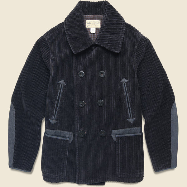 Corduroy Port Peacoat - Navy
