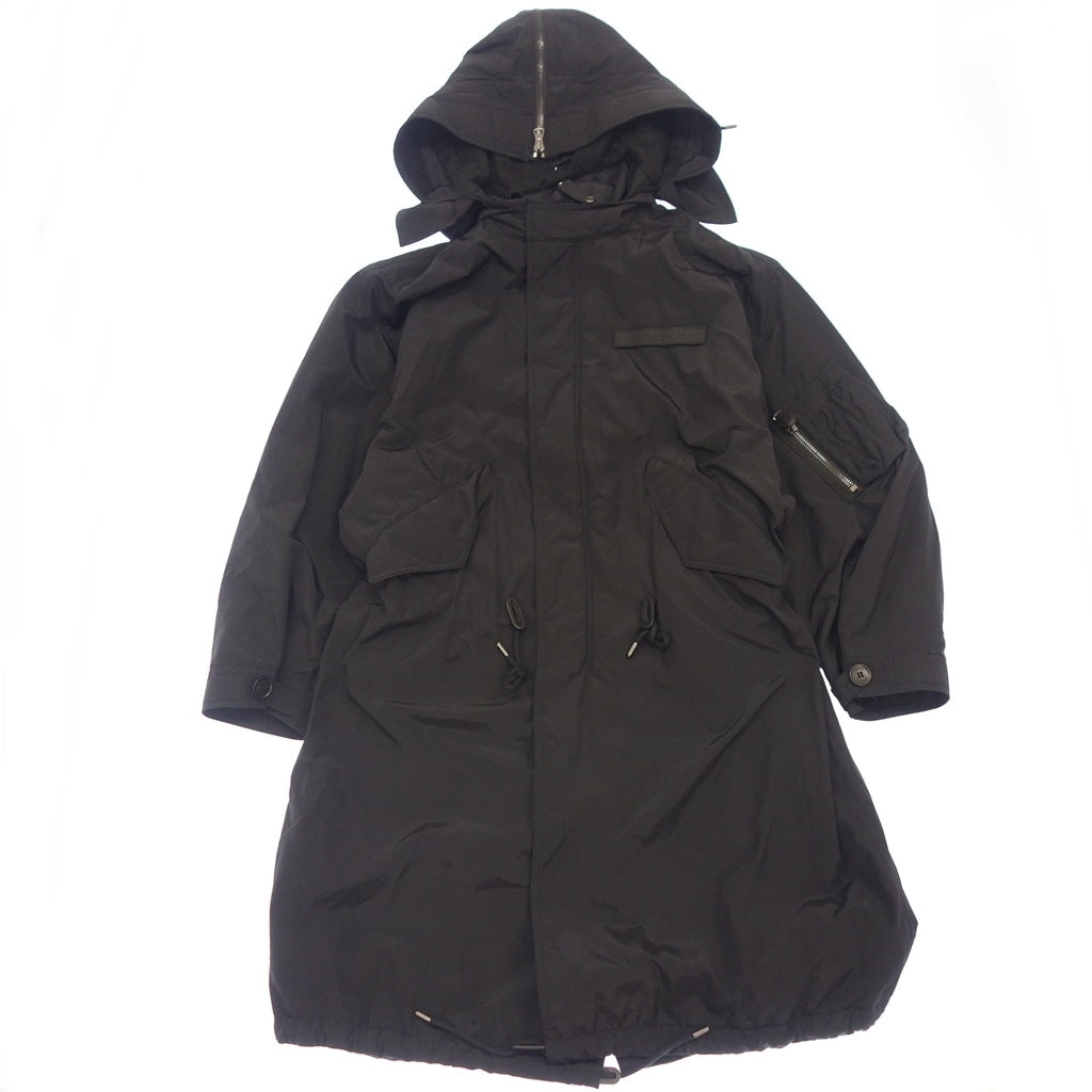 美品◇バーバリー モッズコート 現行白タグ ナイロン メンズ ブラック