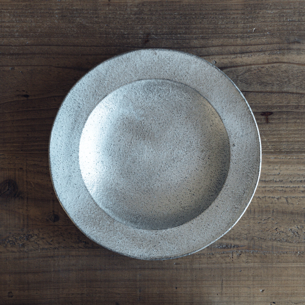 8寸リム深皿 (銀彩)｜フルカワゲンゴ おしゃれ かっこいい 高級感 食器