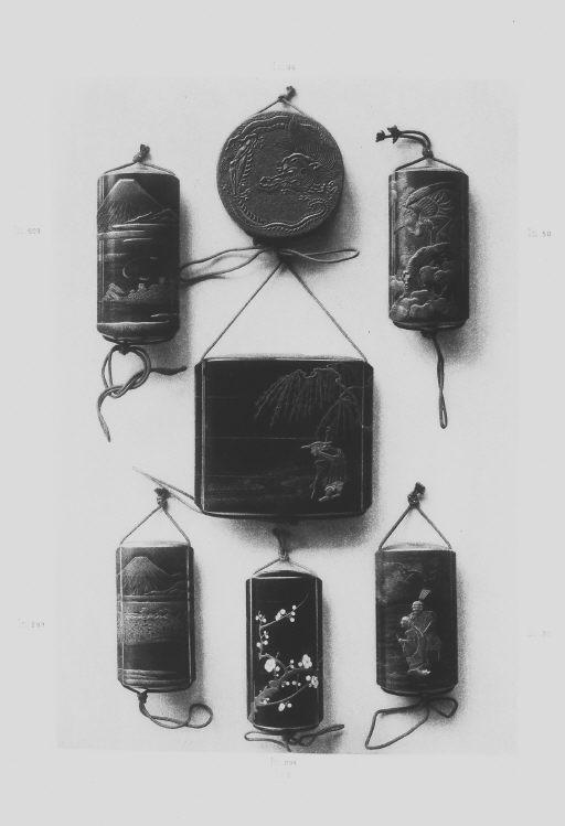 印籠．銀蒔絵．蒔絵．17－18世紀．松の木と竹，梶川．雪中で遊ぶ